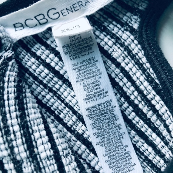 BCBGeneration Bodycon Striped Mini Slip Babydoll Dress Cutout Size S - Picture 9 of 11